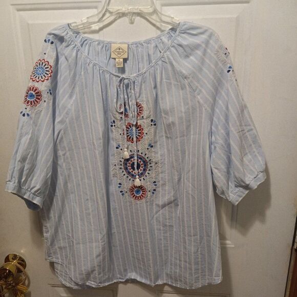 St. John's Bay Embroidered Top - Picture 1 of 5
